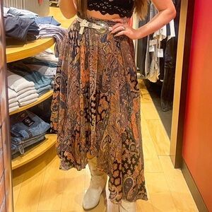 Angie Paisley Handkerchief Maxi Skirt